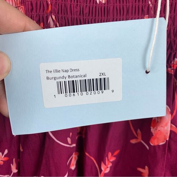 Hill House size 2x Ellie nap dress burgundy botanical red Pink trad cottage boh - Picture 6 of 11